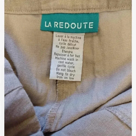 La Redoute Linen Blend Sand Colour Wide Leg Pants  Size 12 - Picture 9 of 10